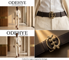ODEHYE Gye Nyame Royal Leather Belt luxury lifestyle campaign